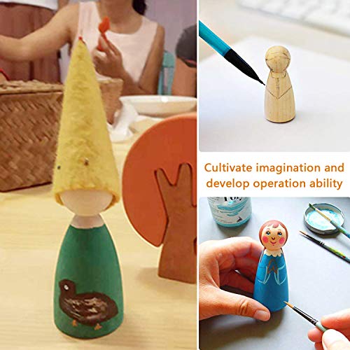 camelize Holzfiguren Puppen,50 Stück Unvollendete Holz Familie Figuren,DIY natürliche Holzfiguren Hochzeit für Geburtstag Dekoration Bemalen Basteln