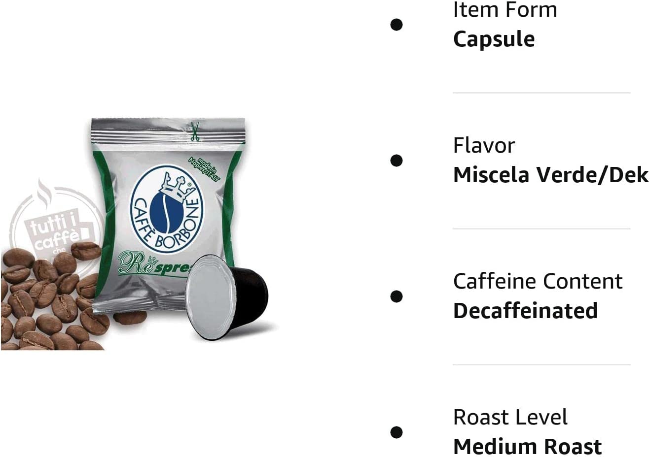 Caffè Borbone, Cafè Descafeinado DEK, Compatibles con Nespresso, 300 Capsulas (Paquete de 3 x 100)