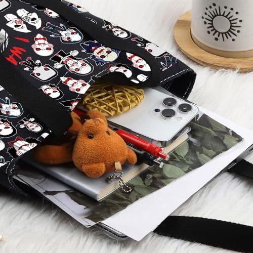 LEVLO Sadistic Thriller Tote Bag Horror Movie Fans Gift I Want To Play A GamePuzzle Horror Shoulder Bag Horror Movie Merch3