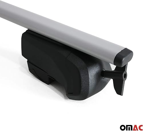 Miniatura 8 de OMAC Portaequipajes portaequipajes barras transversales de hierro para Mazda CX-90 2024 gris 2 piezas antirrobo para viajes, kayak, canoa, surf,