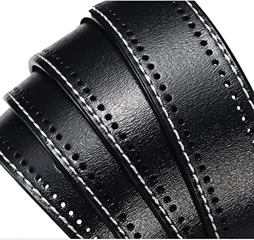100% Genuine Leather Men's Casual Jeans Belt - Tooling Design With High-Grade Alloy Pin Buckle - Widened Strap2