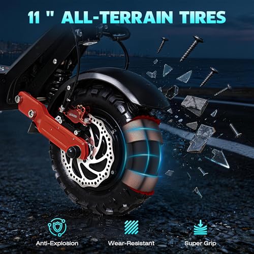 JEMMOWS Electric Scooter (Black and Red) - 6000W Motor, 50 MPH Top Speed, 55 Mile Range - Image 4