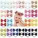 40 pièces 2,75"noeud de cheveux de bébé filles cravate ruban grosgrain noeuds élastiques de ruban de bande de caoutchouc pour les adolescentes enfants bébés bébés enfants