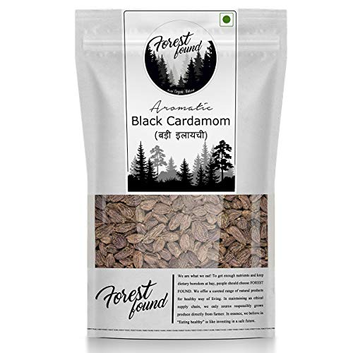 Image of Forest Found Black Cardamom Whole | Badi Elaichi Sabut | Extra Bold, Smoky Flavor | No Artificial Colors or Preservatives | Ideal for Curries, Dum Biryani, and More (Pack of 1, 400g)