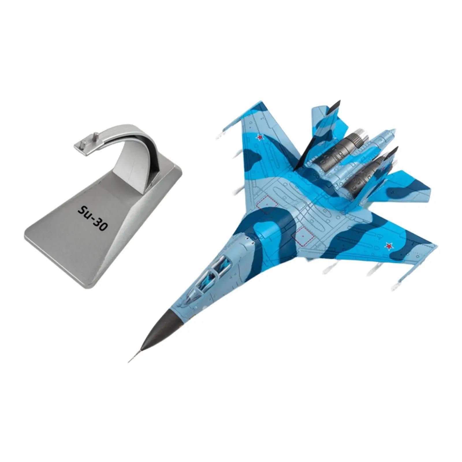 Diecast Aircraft Model Metal 1/100 Scale for Aircraft SU-30 Fighter with Dispaly Stand Model Plane for Desktop Table Office Decoration for Aviation