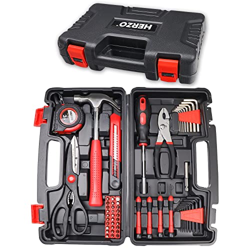 Herzo Kit De Herramientas De 56 Piezas, Juego De Herramientas Manuales Generales Para El Hogar Con Estuche De Almacenamiento De Caja De Herramientas De Plástico Herzo Kit De Herramientas De 56 Piezas, Juego De Herramientas Manuales Generales Para El Hogar Con Estuche De Almacenamiento De Caja De Herramientas De Plástico