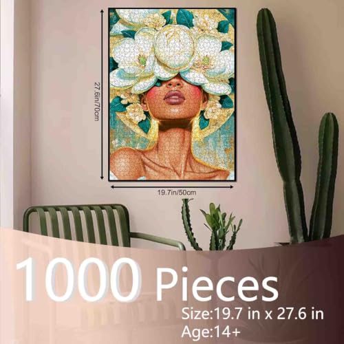 Blumenfrau Puzzle Blumenporträt Puzzle Blumen Puzzle 1000 Teile – Ansicht 2