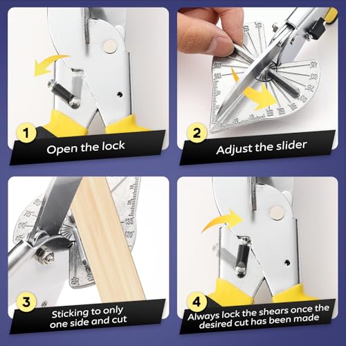 Image of RAINHOL Miter Shears 45-135 Adjustable Cutter 2 Replacement Blades | For Shoe Molding, Quarter Round, PVC, Softwood Moulding, Crafting and DIY Projects