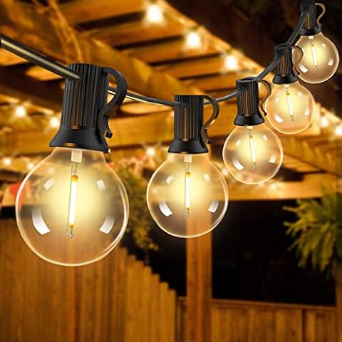 Voolex Guirnalda Luces Exterior, 12M Luminosas Cadena, 18+2 Bombillas Cover