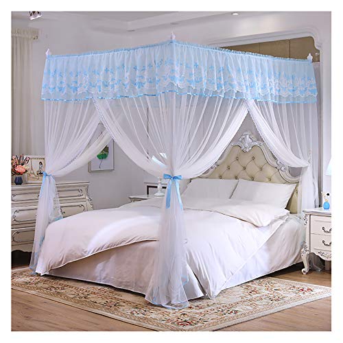 Mosquitera con soporte para dosel de cama de princesa con cortinas encriptadas 2