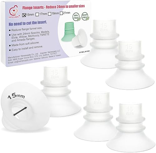 Nenesupply 2 generación de 0.591 in 6 piezas de insertos de brida compatibles con brida de 0.945 in de Elvie OG Elvie Stride Spectra Momcozy Willow