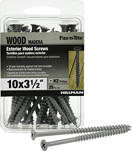 25 Piezas Tornillos para Deck Exterior #10 x 3-1/2 Pulgadas con Punta Phillips y Revestimiento Cerámico Gris, Resistente a la Corrosión para Madera de Exterior miniatura 2
