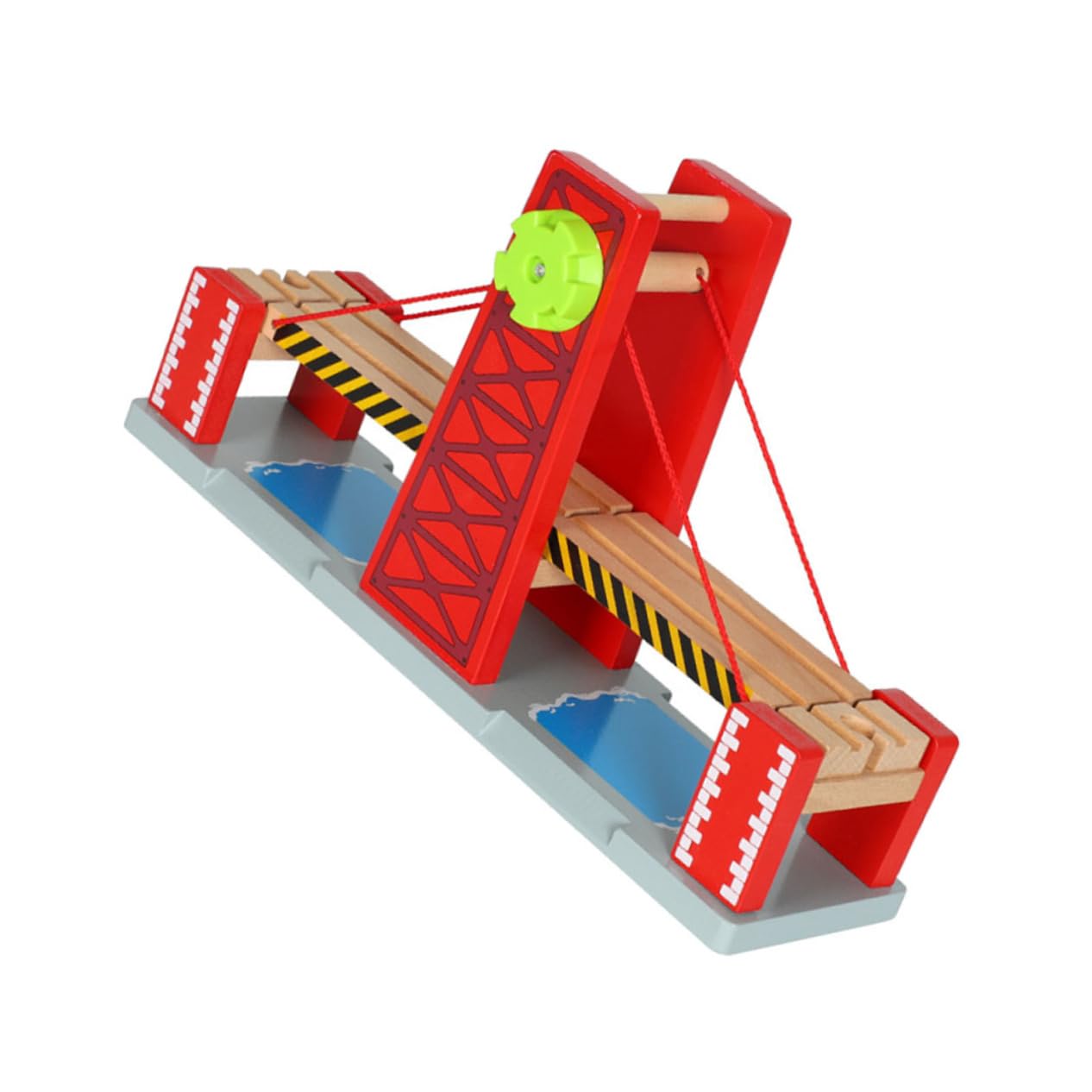Selbstgemacht Spielzeug mit Zugbrücke, Rot, Kunststoff Holz, 1 Satz | Eisenbahnbrücke für Holz Zugbahnen, Leicht Aufzubauen, Kreatives Modellspielzeug für Kinder und Kleinkinder