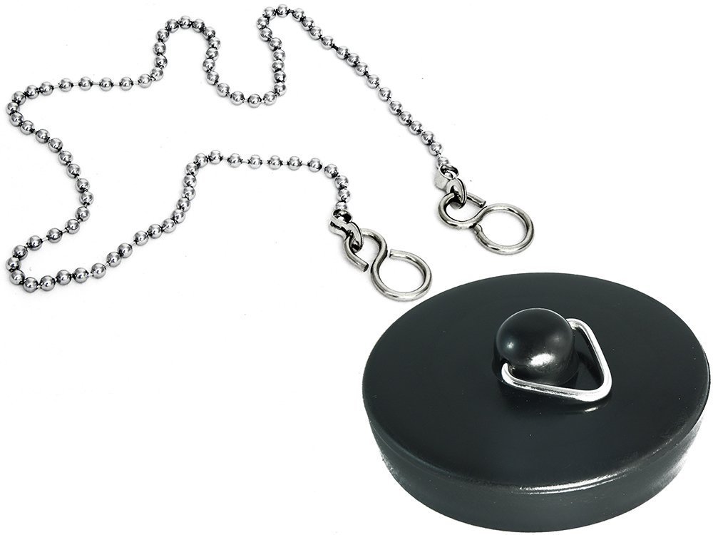 Direct Hardware Black Pack Of 1 Plastic Basin Sink Bath Plug 1 3/4 45Mm + 18 Inch Chain