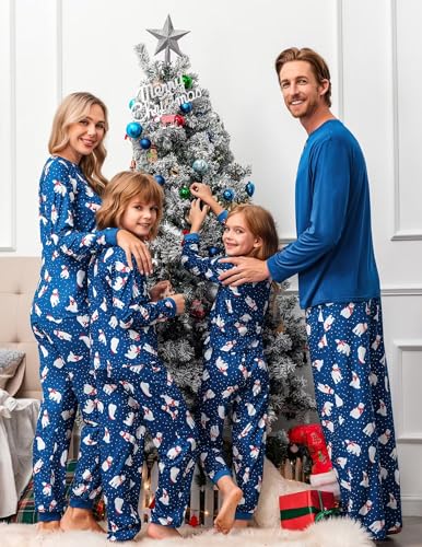 Ekouaer Family Christmas Pajamas Matching Sets Womens Mens Pjs Long Sleeve Sleepwear Holiday Lounge Sets