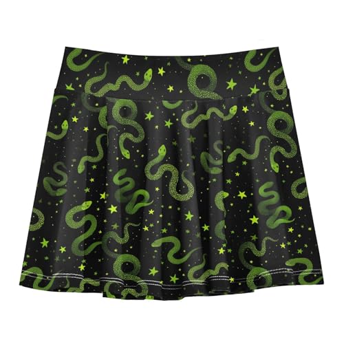 Girls Athletic Skirt 3-12 Years High Waist Tennis Skirts Snakes for Kids Golf Running Dance Skort