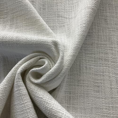Image of 100% Cotton Duck Fabric by The Yard - Heavy Duty Canvas Cloth for Upholstery, Curtains, Bags, Crafts & Home Decor Size 62 inch- Available in Yellow, White, Natural & Blue (Off White, 3 Metre)