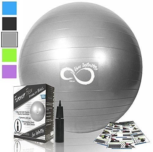 Live Infinitely Yoga Ball Chair, PVC Material, Anti-Burst Construction, 2200 lbs Weight Capacity, 20