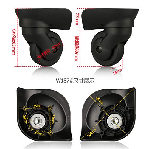 Luggage Wheel,Luggage Suitcase Wheels, 360 Degree Swivel Luggage Mute Wheel Suitcase Replacement Repair Wheels Parts Spinner (W187#)2