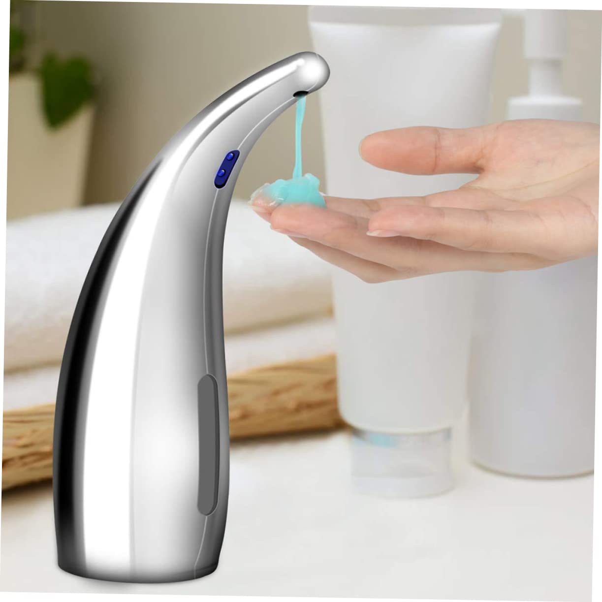 Dispensador de Jabón Líquido Abs sin Contacto Sensor de Movimiento, Manos Libres, 300ml, para Cocina y Baño