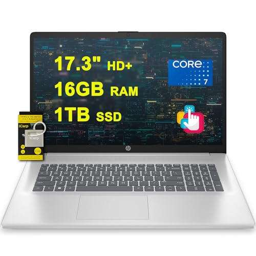 Laptop HP 17 Business 17.3" HD+ Touchscreen Intel 10-core 7 150U 16GB RAM 1TB SSD Win11 miniatura 1