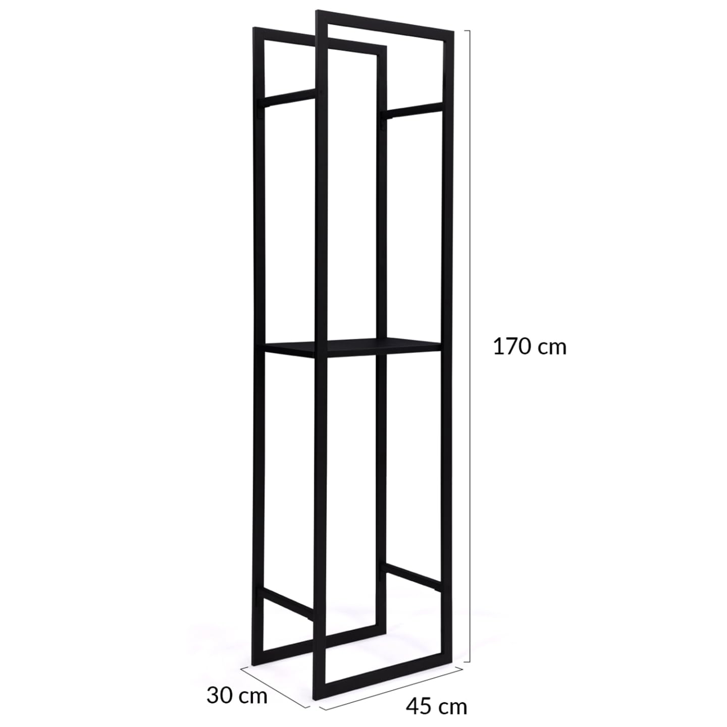 Range bûches Vertical Acier Noir H.170 CM pour cheminée
