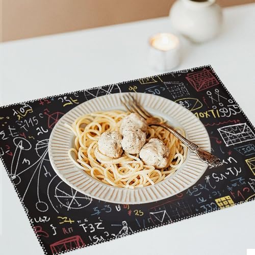 Set de table mathématiques lavable anti-tache et anti-chaleur pour table de cuisine