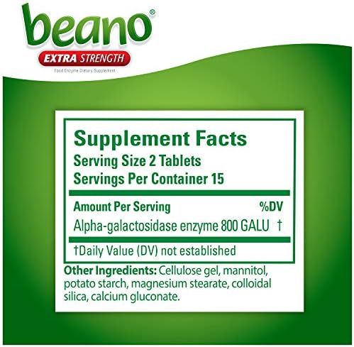 beano Ultra 800 Gas Prevention, Food Enzyme Dietary Supplement, Help Digest Gas-Causing Foods, 30 Tablets