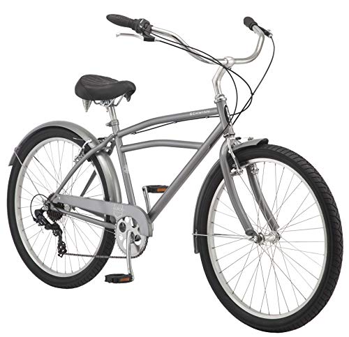 Schwinn Huron Adult Beach Cruiser Bike, Featuring 17-Inch/Medium Steel Step-Over Frames, 7-Speed Drivetrains