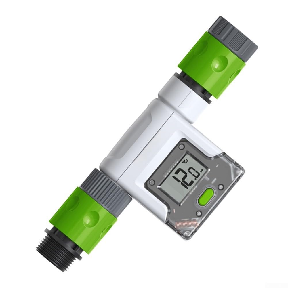 Débitmètre d'eau intelligent Wifi pour un suivi en temps réel de l'utilisation pour le jardin et la maison avec contrôle par application, couleur blanche, modèle B, filetage européen (A)