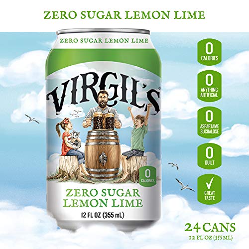 Virgil’s, Zero Sugar Lemon Lime, Great Tasting Zero Calorie Keto Friendly Soda, 6 Pack (6Pk, 12Oz Cans) #TOP1