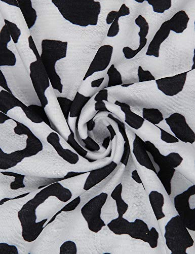 image for BMJL Women's Casual Cute Shirts Leopard Print Tops Basic Short Sleeve 