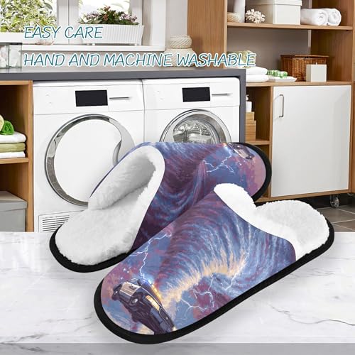 Men Women Winter Cars Police Tornado Family Bedroom House Slipper Non-Slip Warm Resistant Slippers3