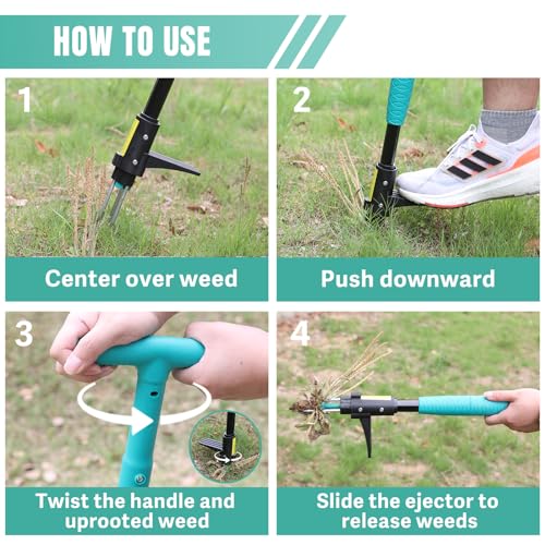 Breeze Touch 39 Inch Weed Pulling Tool, 3-Claw Detachable Weed Puller Tool With Long Handle thumb #5