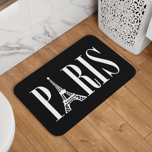 Tour Eiffel À Paris, France Tapis De Douche Absorbant Tapis De Bain Antidérapant Paillasson Intérieur pour Extérieur Salon Baignoire 40X60Cm