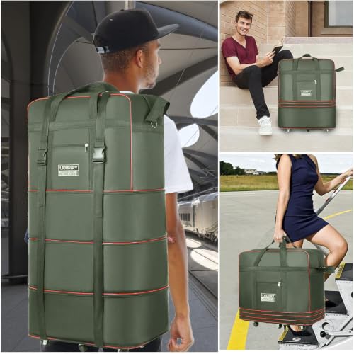 kooldaiwangwang Foldable Rolling Travel Duffel