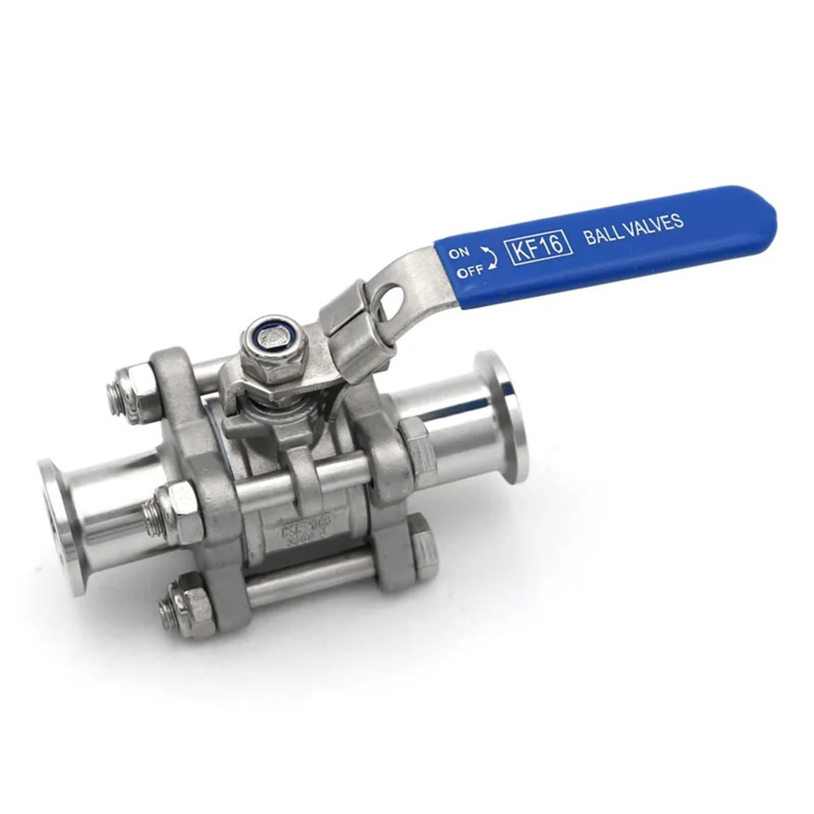 Válvula de bola de alto vacío Manual, modelo de tres piezas, brida KF16 KF25 KF40 KF50, acero inoxidable SS304, 1 Uds.(KF16)