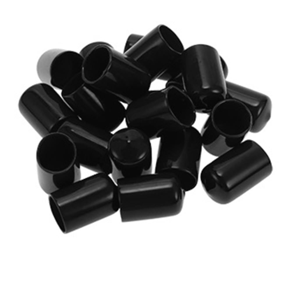 LOCKLGFMCZ 17mm Car Wheel Lug Nut Bolt Cover 20pcs Universal Auto Tyre Screw Protection Cap Plugs Anti-Rust Exterior Decoration(Black)