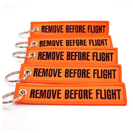 Rotary13B1 Remove Before Flight Keychain - NEON Orange/Black 5PCS