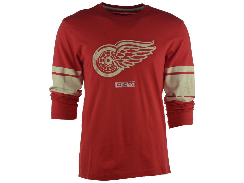 NHL Detroit Red Wings Men's Long Sleeve Logo Crew Tee