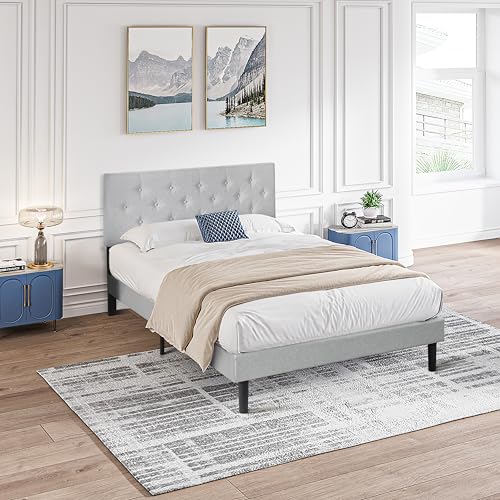 Wahome-Smart Transform Your Bedroom with Queen Size Upholstered Platform Bed