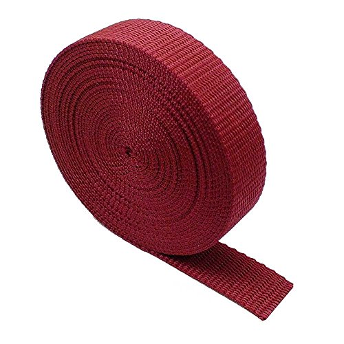 The Bead Shop – Cinta de Polipropileno Resistente para Mochila, Mochilas, Equipaje, Correas de Carga, Cinturones – 5 Metros Granate