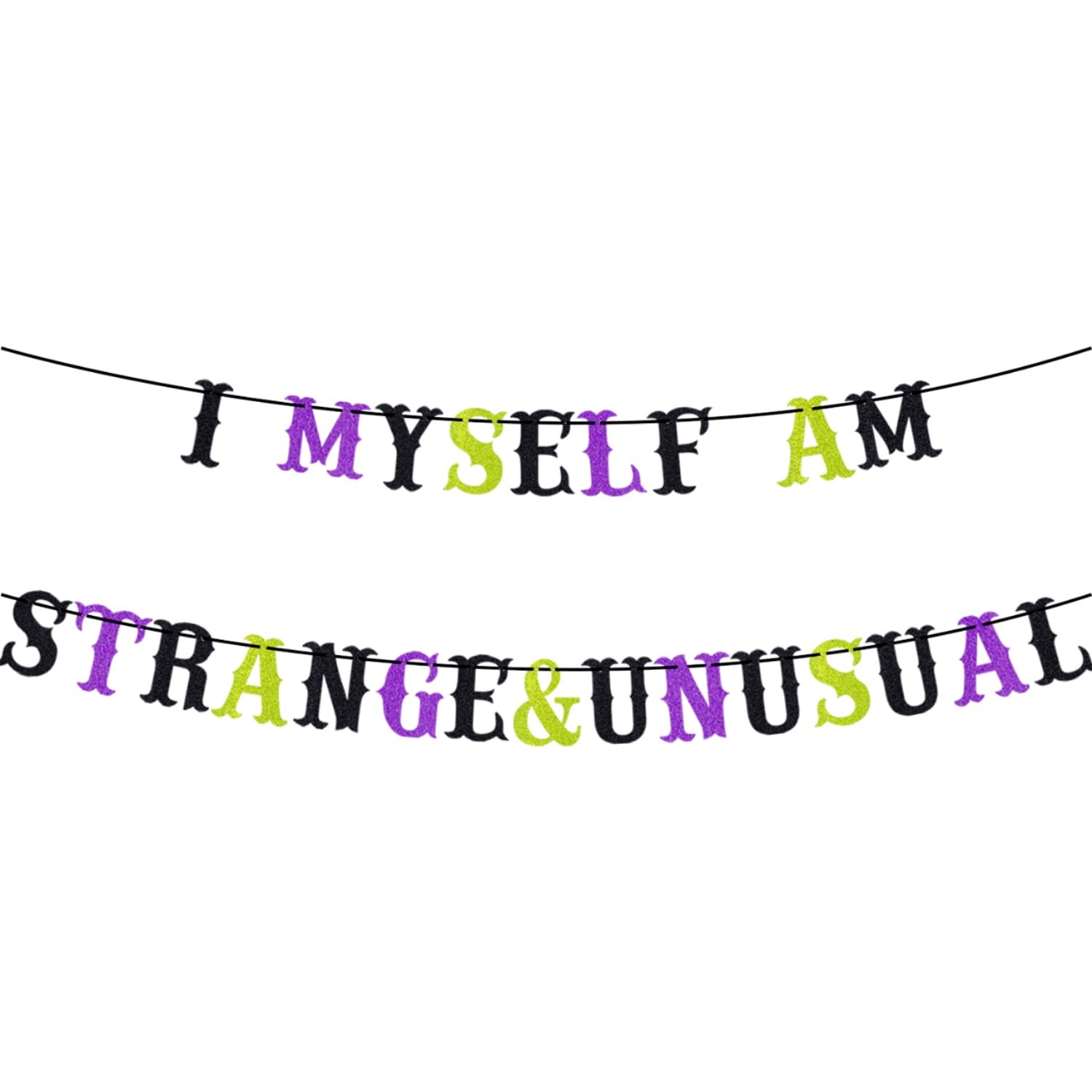 Beetle Birthday Party Banner Decorations, Glitter I MYSELF AM STRANGE & UNUSUAL Halloween Christmas Beetle Themed Party Banner Supplies, Xmas Birthday