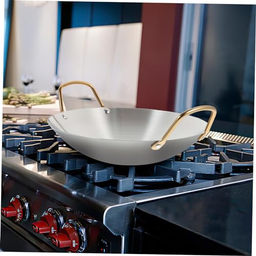 Olla Wok pequeña de acero inoxidable con doble asa miniatura 3
