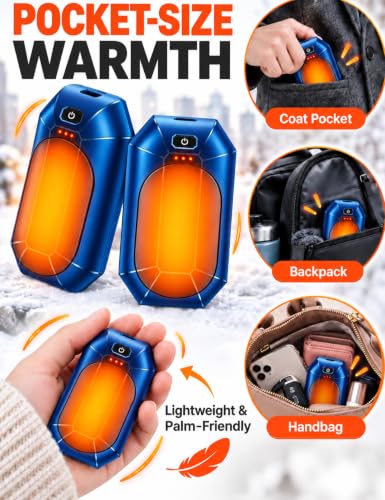 Image of Hand Warmers Rechargeable 2 Pack, Reusable Handwarmers Portable