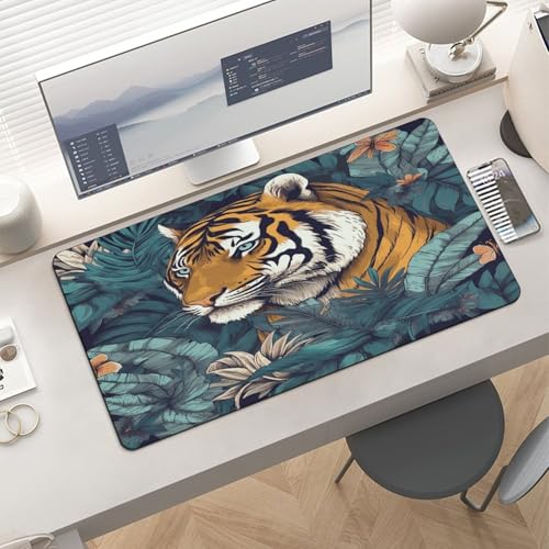 Tropical Tiger Desk Pad con base de goma tamaño grande miniatura 6