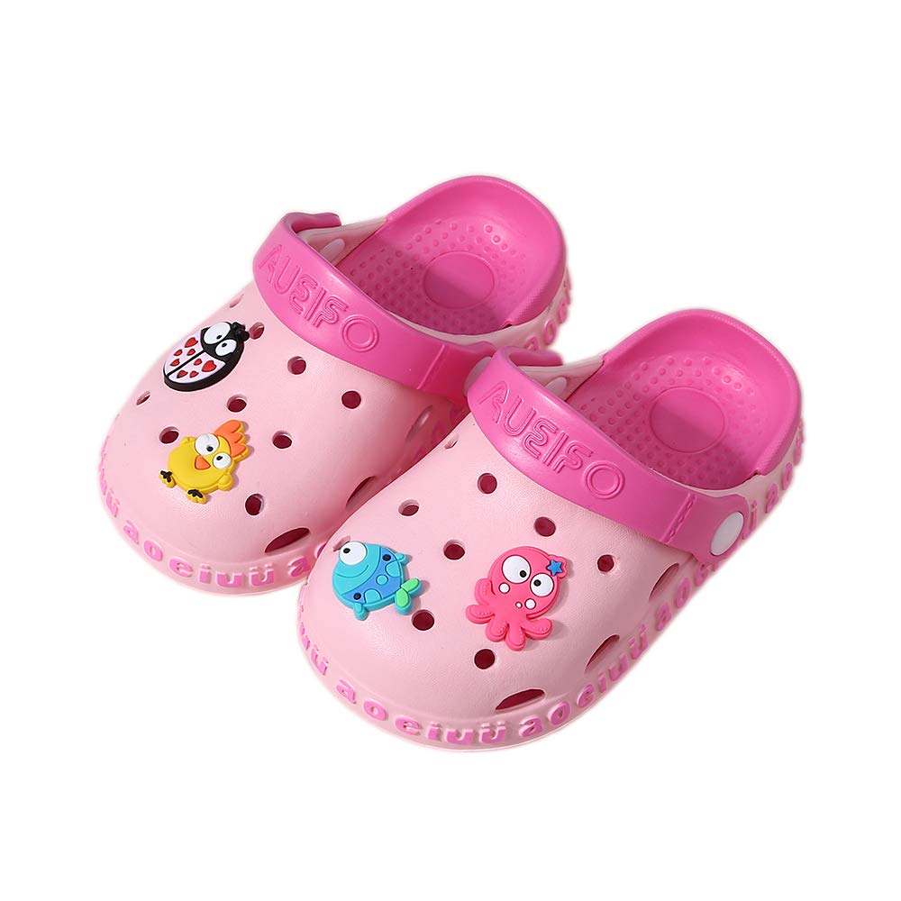 JUXIToddler Clogs Girls Boys Clogs Garden Shoes Cartoon Slides Toddler Sandals Beach Kids Slippers