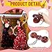 Motionchic 2 Pack Spanish Castanets Flamenco with String Traditional Wood Hand Percussion Castanets for Adults Music Instrument Spain Souvenir Gift, 1 Pair(Brown)