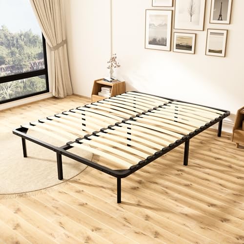 TEENO Sommier 140x190 | Sommiers à Lattes avec 7 Pieds pour Adulte | 2 x 16 Lattes | Hauteur 29cm | Cadre de Lit 140x190 avec Sommier | Lit Deux Place