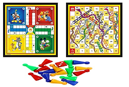 Image of Pro Play Priminum Wooden Carrom Board for Kids & Adults with Coins Striker and Boric Powder (Small Size 20 * 20 with Ludo Snake)